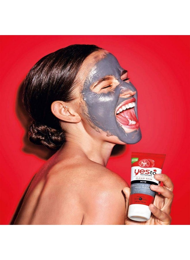 Yes To - Tomatoes Clear Skin Detoxifying Charcoal Mud Mask For Acne Prone Skin Draw Out Impurities And Prevent Breakouts Contains Salicylic Acid 96 Natural Ingredients Red Tomato 2.006 Fl Oz - Image 1