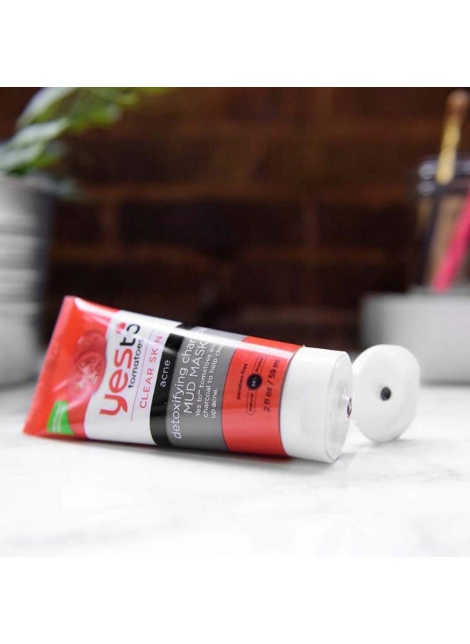 Yes To - Tomatoes Clear Skin Detoxifying Charcoal Mud Mask For Acne Prone Skin Draw Out Impurities And Prevent Breakouts Contains Salicylic Acid 96 Natural Ingredients Red Tomato 2.006 Fl Oz - Image 1