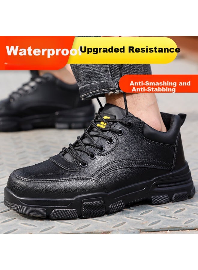 JUNBU Men'S Steel Toe Safety Work Shoes Anti-Smashing Anti-Piercing Waterproof Abrasion-Resistant Lightweight Safety Work Site Shoes F009N Size 43 - Image 1