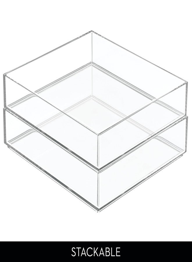 iDesign Stackable Makeup Drawer Organizer Tray - Vanity Organizer or Desk Organizer, Set of 4, Clear - Image 5