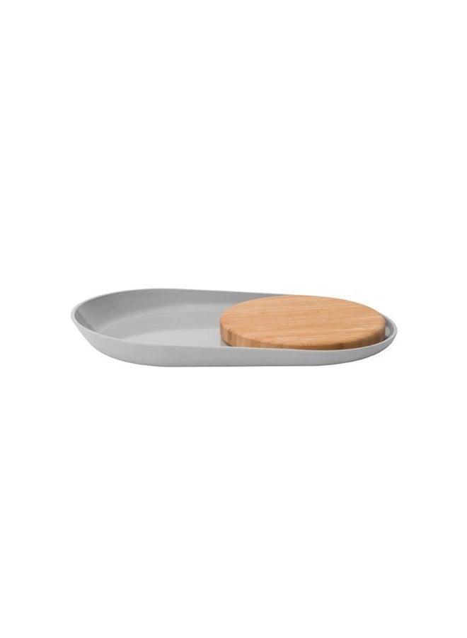 Berghoff Oval Plate W/Bam.Cutting Board