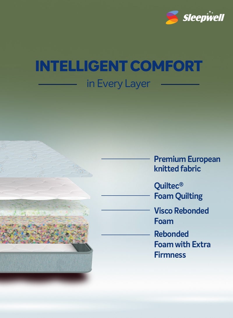 Sleepwell Durafirm 2.0 | Visco Medicated Foam | Twin Bed Size | Medium Firm | Neem Fresche Technology | Anti Sag Mattress (200L x 120W x 15H cm) - Image 5