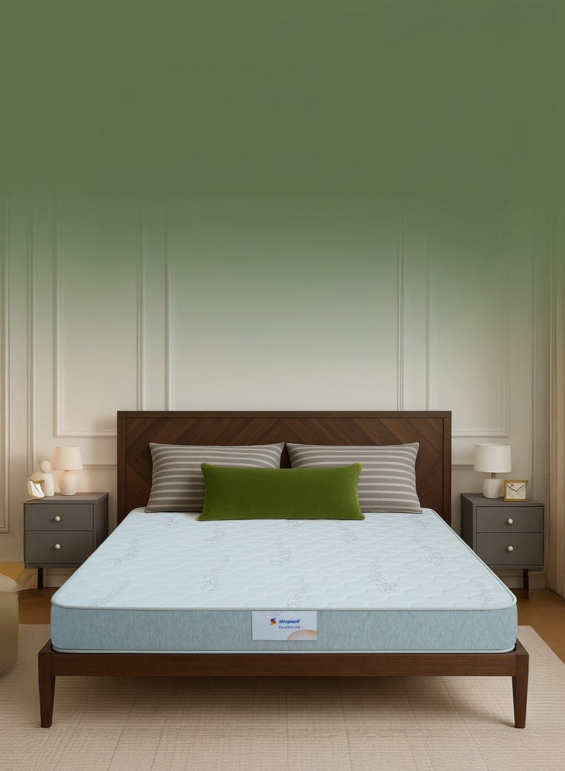 Sleepwell Durafirm 2.0 | Visco Medicated Foam | Twin Bed Size | Medium Firm | Neem Fresche Technology | Anti Sag Mattress (200L x 120W x 15H cm) - Image 1