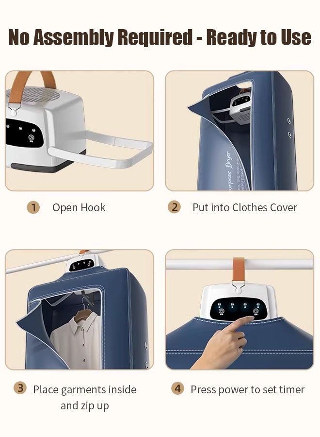 APEX Portable Laundry Dryer, Multifunctional Electric Dryer Machine, Mini Clothes Dryer with Dryer Bag, 2 Gear Adjustable Small Dryer Machine - Image 3