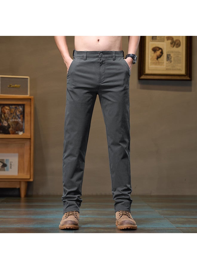 Fapai Autumn And Winter Casual Men's Pants Simple And Versatile Men's Straight Leg Slightly Stretch Easy Care Casual Pants - Image 3