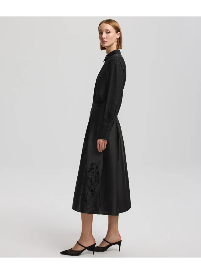 Embroidered A-Line Skirt