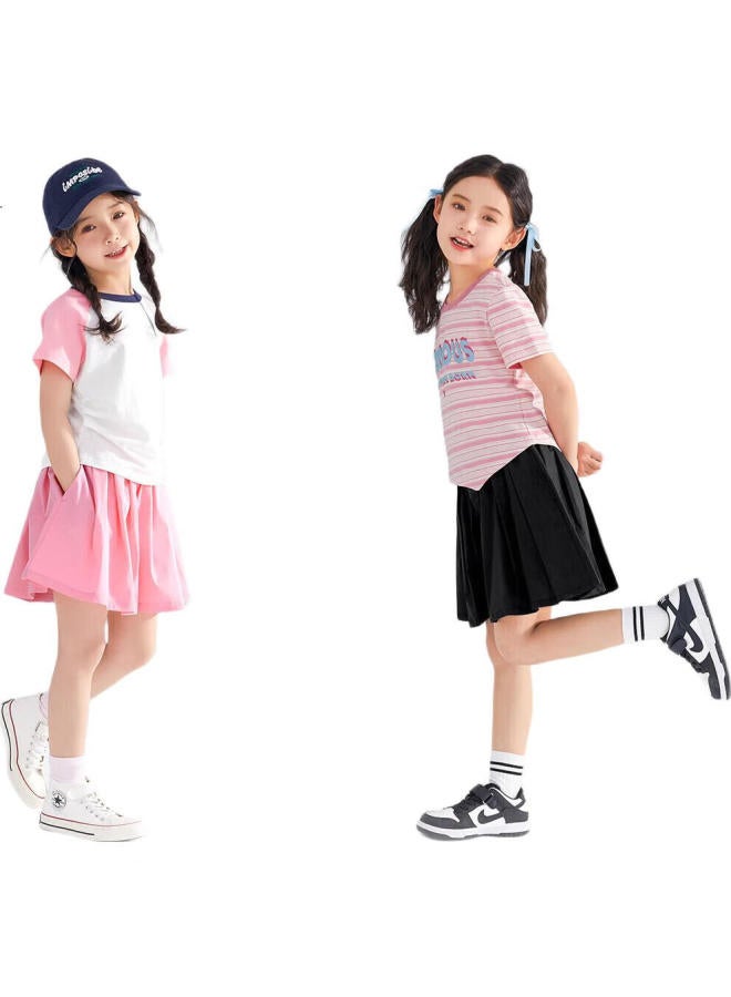 Qq Duck Children'S Clothing, Girls' Summer Shorts, Wide-Fit Youth Wear, Versatile, Cocoa Black, Size 165 - Image 1