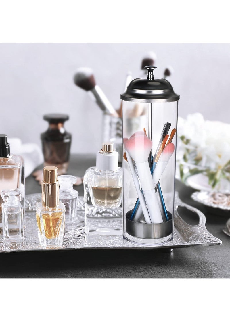 SYOSI - Straw Dispenser, Stainless Steel Plastic Drinking Straw Organizer Container with Lid, Transparent Drinking Straw Holder (27cm / 10.6in, Drinking Straw is Not Include) - Image 1