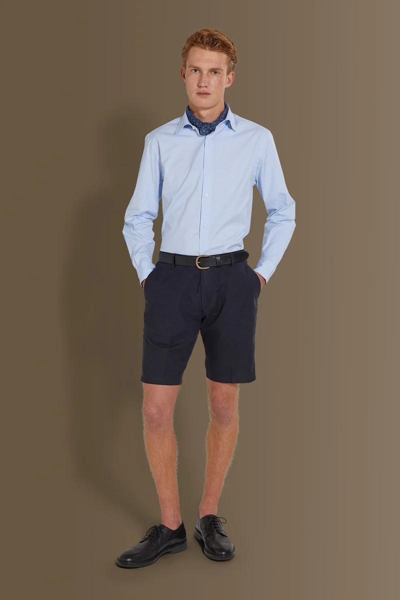 Bermuda linen blend - DK Blue