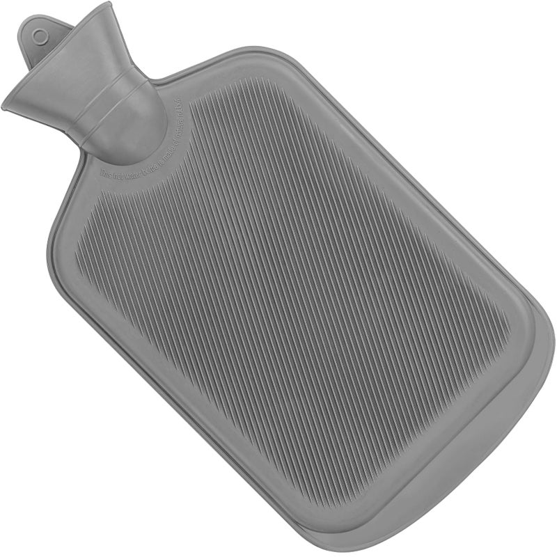 SteadMax [2 Pack] Hot Water Bottles, 2L (68oz) Natural Rubber -BPA Free- Durable Large Hot Water Bag for Hot Compress and Heat Therapy, Pain Relief Heating Pad, (Random Colors) - Image 4