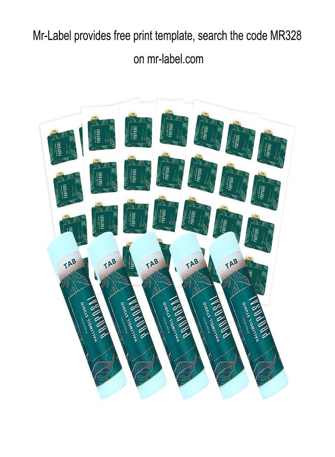 Mr-Label White Lip Balm Labels with Tamper Tab - Waterproof & Tear-Resistant - for Inkjet & Laser Printer - 2-3/16" x 2-1/8" on Letter Sheet (300 Labels) - Image 2