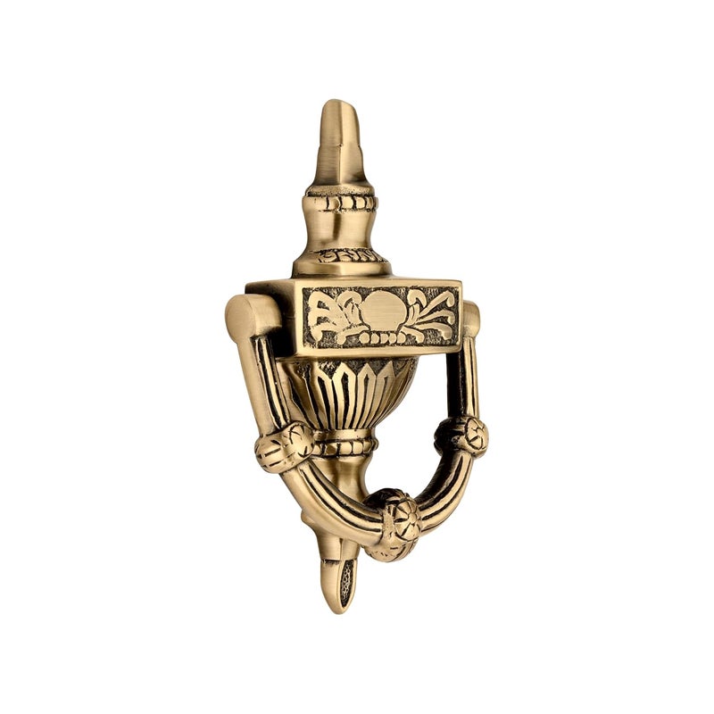 DEVDECOR Antique Brass Ring Door Knocker – Vintage Round Handle with Textured Grip for Main Door, Gate, or Cabinet – Classic Decorative Hardware (7.4x4.2 inch) - Image 3