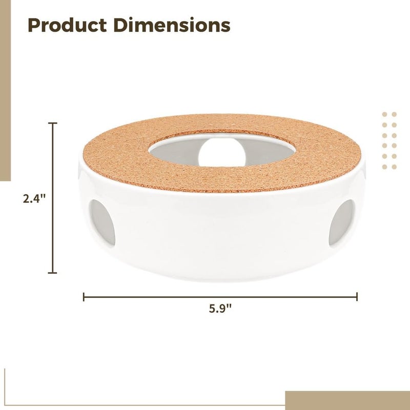 Tea Warmer, Aromatherapy Equipment Contains, Ceramic Teapot Warmer, Tea Coffee, Ceramic Teapot Warmer Holder, Water Warmer, Insulation Base for Teapot and Mugs - Image 5