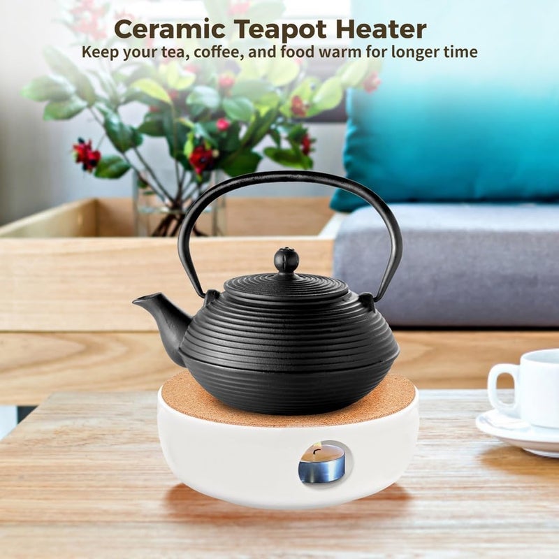 Tea Warmer, Aromatherapy Equipment Contains, Ceramic Teapot Warmer, Tea Coffee, Ceramic Teapot Warmer Holder, Water Warmer, Insulation Base for Teapot and Mugs - Image 2