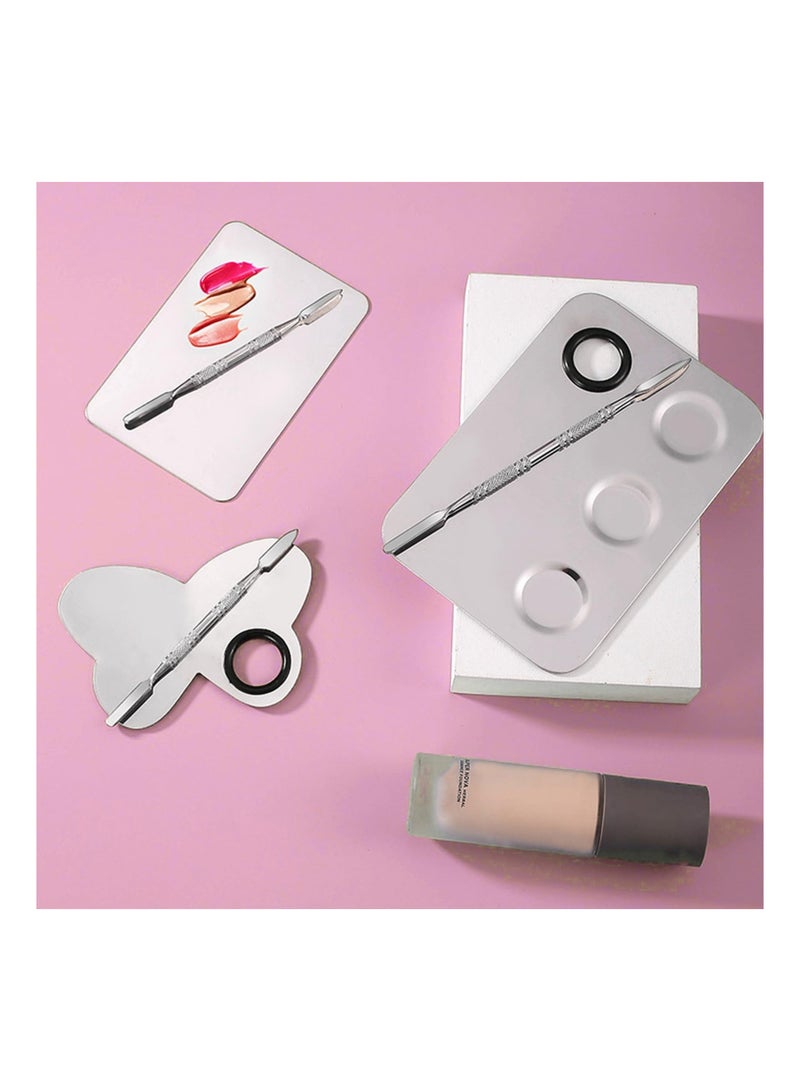KASTWAVE Makeup Mixing Palette, Makeup Spatula Palette with Foundation Spatula, Stainless Steel Makeup MixingTray Nail Art Palette Foundation Mixing Tray Cosmetic Spatula Makeup Palette Makeup Mixer - Image 5