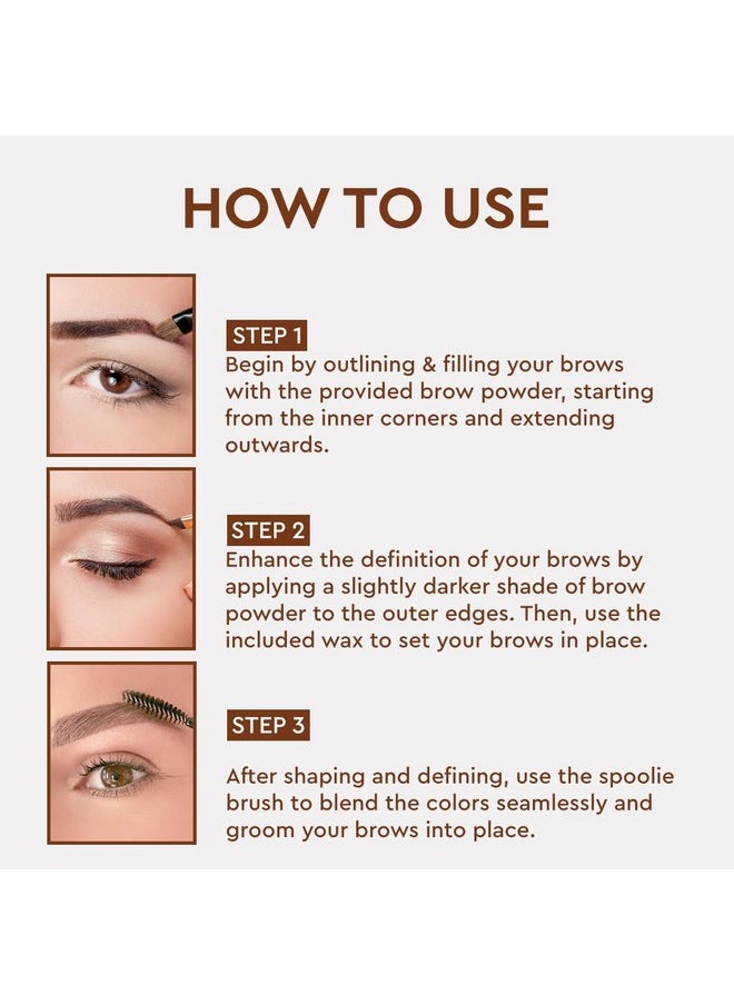 C2P PROFESSIONAL MAKEUP - C2P Pro Eyebrow Palette With Wax Cream | Celestial 3 In 1 Fill, Set & Shape | Long Lasting Waterproof Black Brown Eye Brow Powder | Redefines Brows Eye Makeup - 12G - Image 1