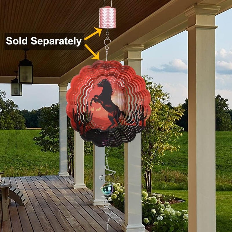 OMCCHK Gazing Ball for Garden Spiral Tail, Metal Wind Spinners Outdoor Decorations, Yard Art Decorative Hanging Ornament Spinner, Large Crystal Sun Catchers Indoor Window, Glass Suncatcher, Lawn Patio Decor - Image 1