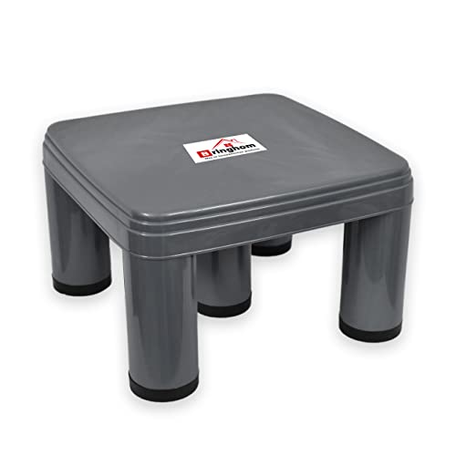 Bringhom 5 Legs Big Size Strong Bath Stool Patla | Anti Skid Shoe Base for Multipurpose Use (Grey, 1Pc, 34x34x21cm, Plastic) - Image 5
