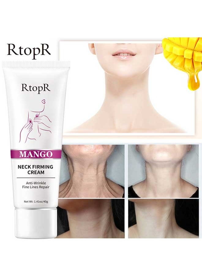 RtopR - Mango Neck Firming Cream 40g, Fade Neck Lines, Tightening The Skin To Resist Aging, Helps Against Double Chins and Neck Wrinkles, Anti Aging Neck Cream/Neck Care Cream - Image 1