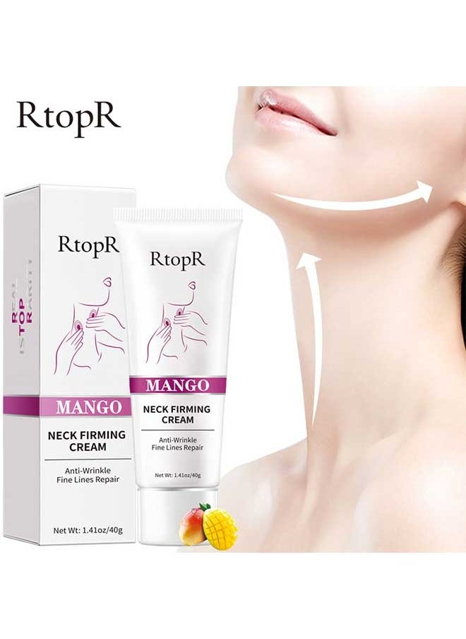 RtopR - Mango Neck Firming Cream 40g, Fade Neck Lines, Tightening The Skin To Resist Aging, Helps Against Double Chins and Neck Wrinkles, Anti Aging Neck Cream/Neck Care Cream - Image 1