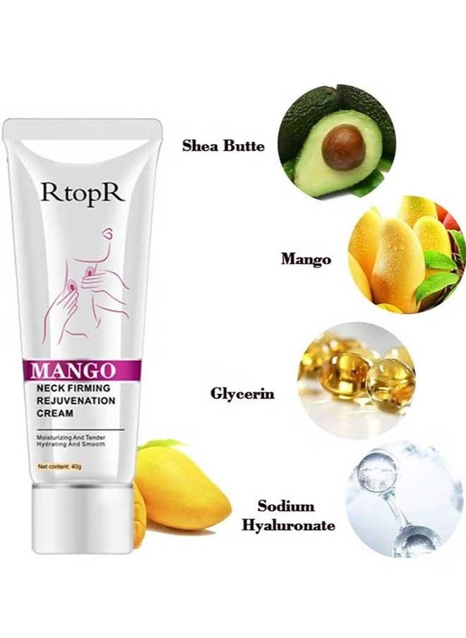 RtopR - Mango Neck Firming Cream 40g, Fade Neck Lines, Tightening The Skin To Resist Aging, Helps Against Double Chins and Neck Wrinkles, Anti Aging Neck Cream/Neck Care Cream - Image 1