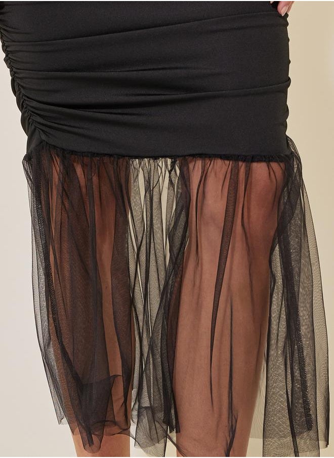 Take Two Ruched Tulle Hem Dress  - Image 4
