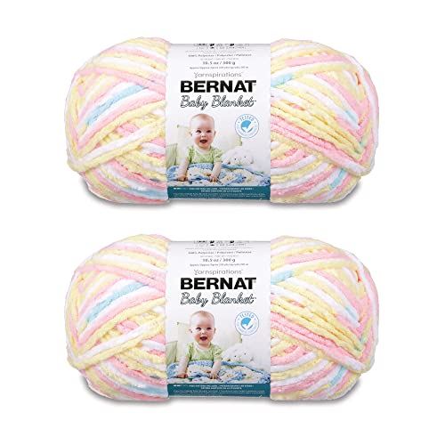 Bernat Baby Blanket Pitter Patter Yarn - 2 Pack of 300g/10.5oz - Polyester - 6 Super Bulky - 220 Yards - Knitting/Crochet - Image 1