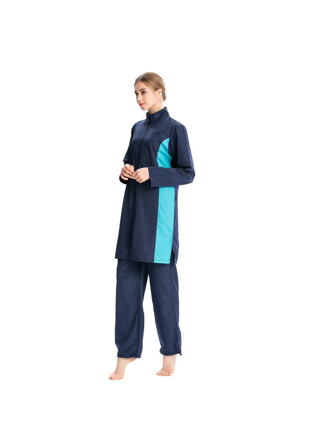 Generic Muslim Swimwear Southeast Asian Hui Conservative Three-piece Sportswear Swimming Suit S008-Color:Black-Size:2XL  - Image 3