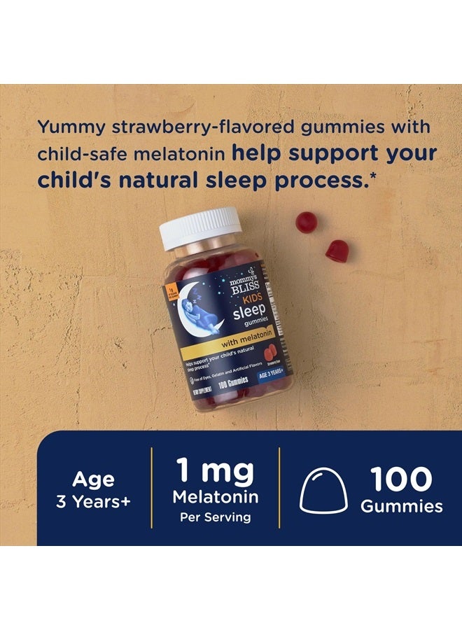 mommys BLISS جوارب النوم للأطفال مع الميلاتونين، بدون ألوان صناعية أو نكهات أو جيلاتين، بنكهة الفراولة، العمر 3 سنوات فما فوق، 100 حبة (قد يختلف التعبئة) - Image 2