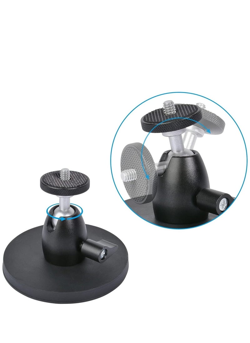 KASTWAVE - Magnetic Camera Mount Base with Mini Ball Head and Adapter for Action Camera/DJI Osmo / Insta360 /Blink Camera Wyze Cam Small DSLR Security Camera Light & More with a 1/4"-20 - Image 1