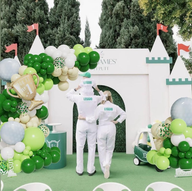 EASUTE Hole in One Golf Birthday Party Decorations, 135PCS Balloon Garland Arch Kit Golf First Birthday Decorations Green White Latex Balloons with Golf Ball Foil Balloons for 1st Golf Themed Party - Image 3