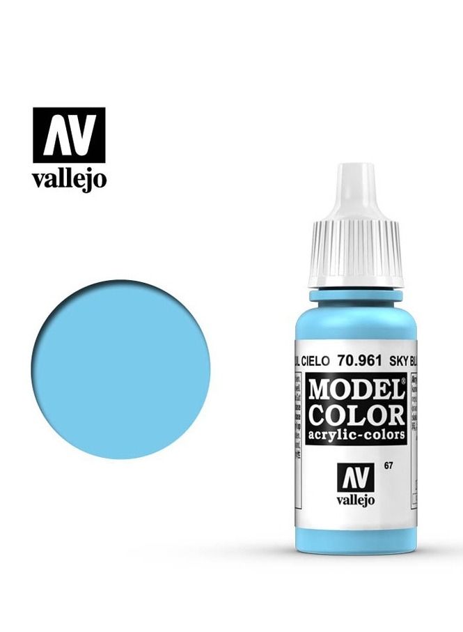 لون موديل 961 أزرق سماوي، زجاجة 18 مل، طلاء أكريليك للمنمنمات والنماذج المصغرة