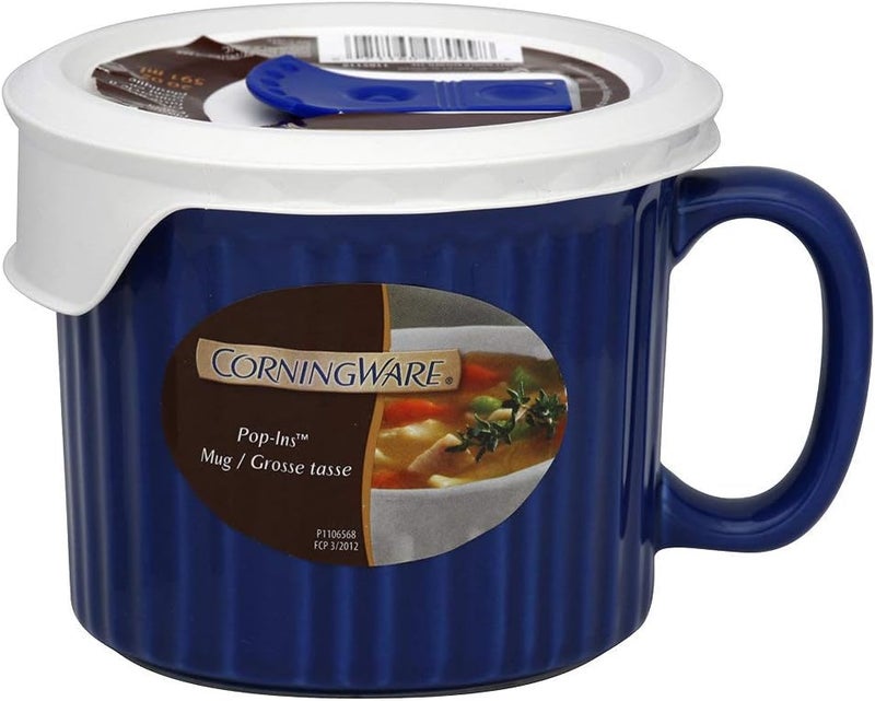 CorningWare Pop Ins Mug Blue Stoneware 20oz - Image 2
