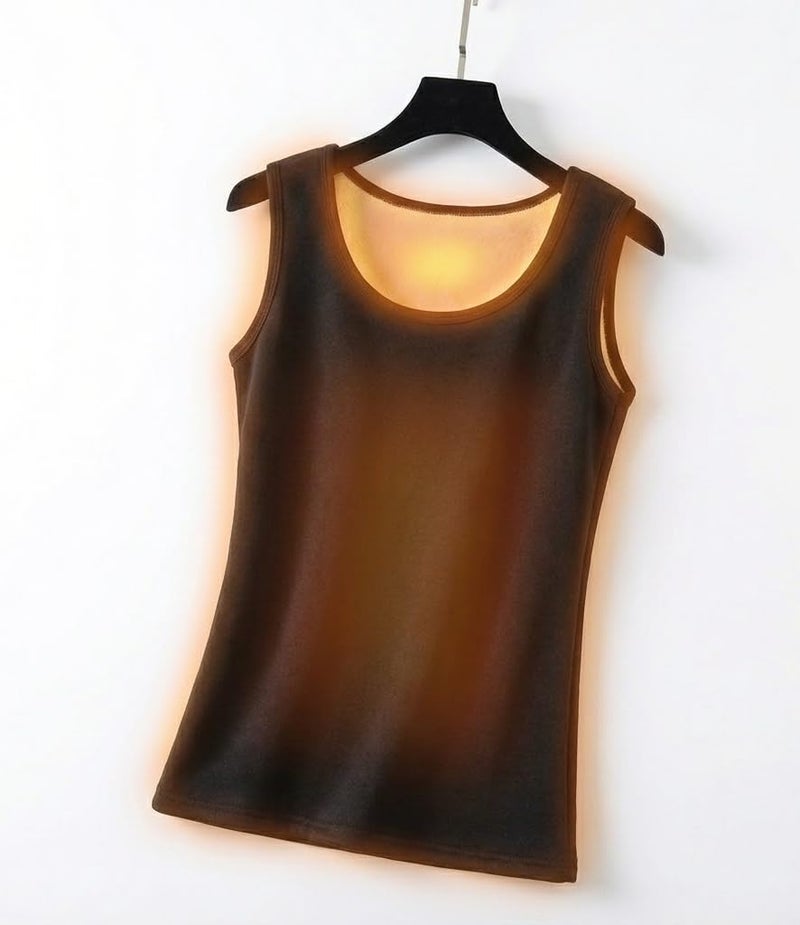 Alexvyan X-Large Men's Thermal Fleece Lined Tank Top Thick Fleece Lined Base Layer Shirts Winter Sleeveless Vest Outdoor Tops Cami Cold Weather Ultra-Warm Black - Image 2