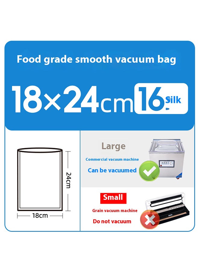 Food Vacuum Packaging Bags Transparent Plastic Fresh-Keeping Sealing Bags Vacuum Compression Plastic Sealing Bags Large Commercial Vacuum Machine Can Vacuum 18*24cm (100 Pieces) - Image 1