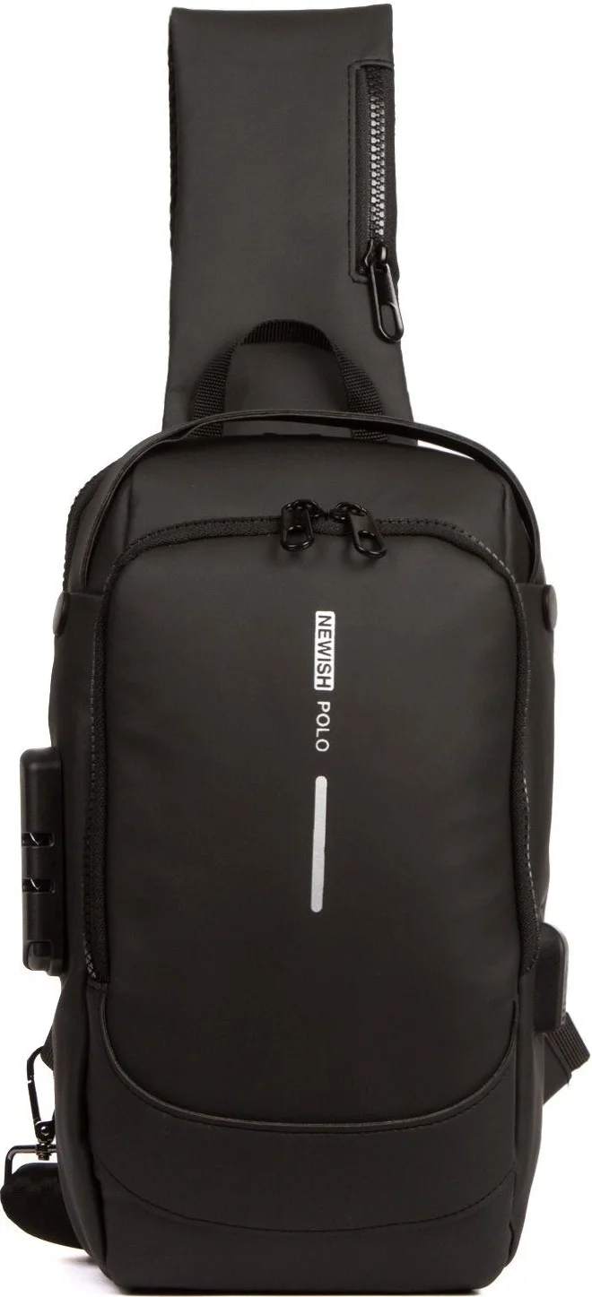 Adelina Bags Anti-Theft Combination Locked USB Port Chest Shoulder Bag Body Bag