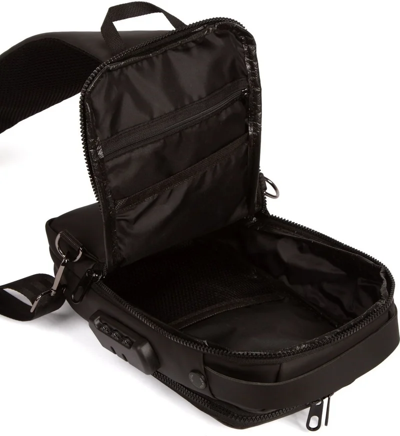 Adelina Bags Anti-Theft Combination Locked USB Port Chest Shoulder Bag Body Bag