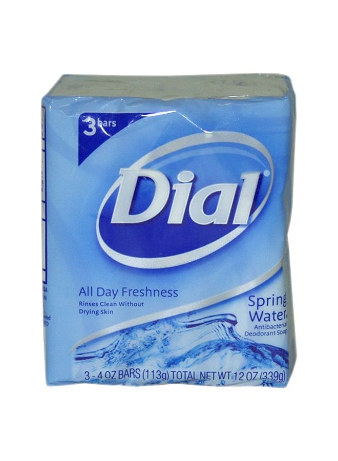 Dial Antibacterial Soap Bars, Spring Water, 4 oz bars, 3 ea