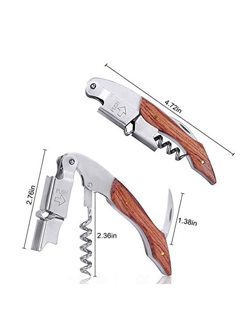 SYOSI Professional Waiters Corkscrew Opener Bottles Stainless Steel Natural Rosewood  - Image 5