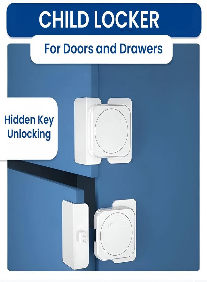 SYGA Child Safety L Locks - Right Angle Lock for Refrigerators,Freezer, Doors, Cabinet, Drawers, Baby Proof Locks Latches Catch Toddler Baby Safety (White, Pack of 2) - Image 4