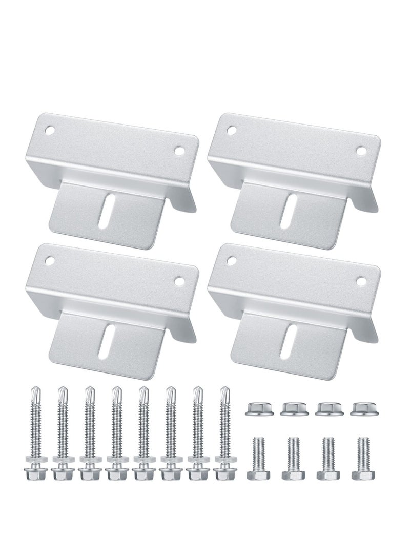 Excefore Solar Panel Mounting Brackets  Solar Panel Aluminum Z Shaped Brackets  Holders with  and Nuts for RV Boat Wall Caravans Yacht Roof Solar Panel Mounting (4 Sets)  - Image 1