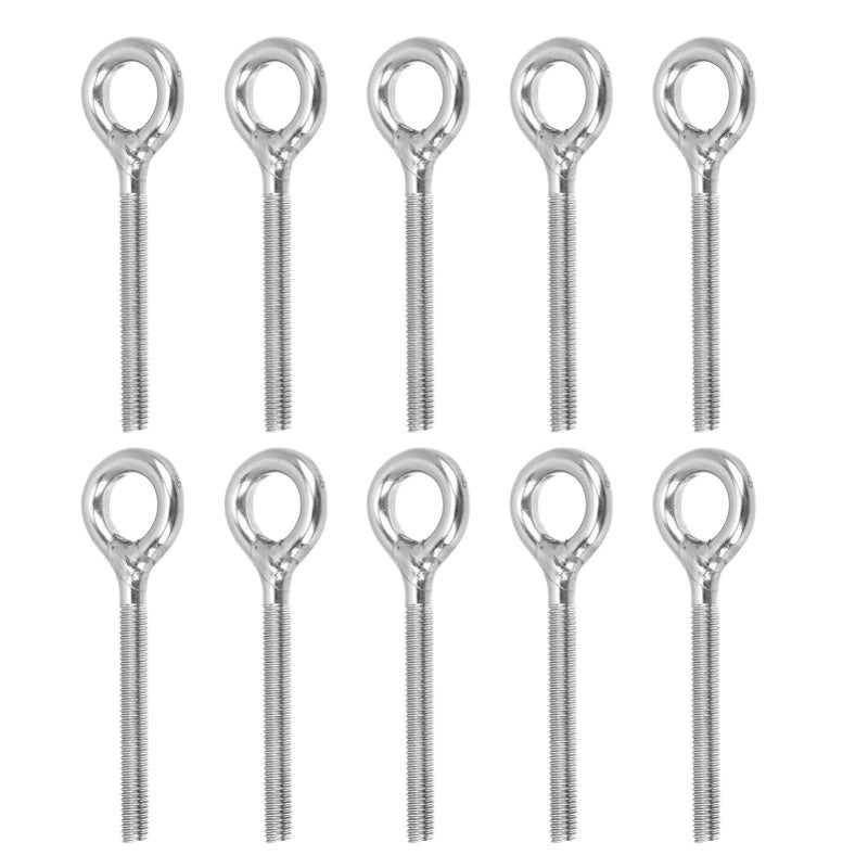 10pcs M5 Eye Bolt Stainless Steel Ring Bolts Machine Welded Closed Screw Rod Eye Screw Bolts - Image 1