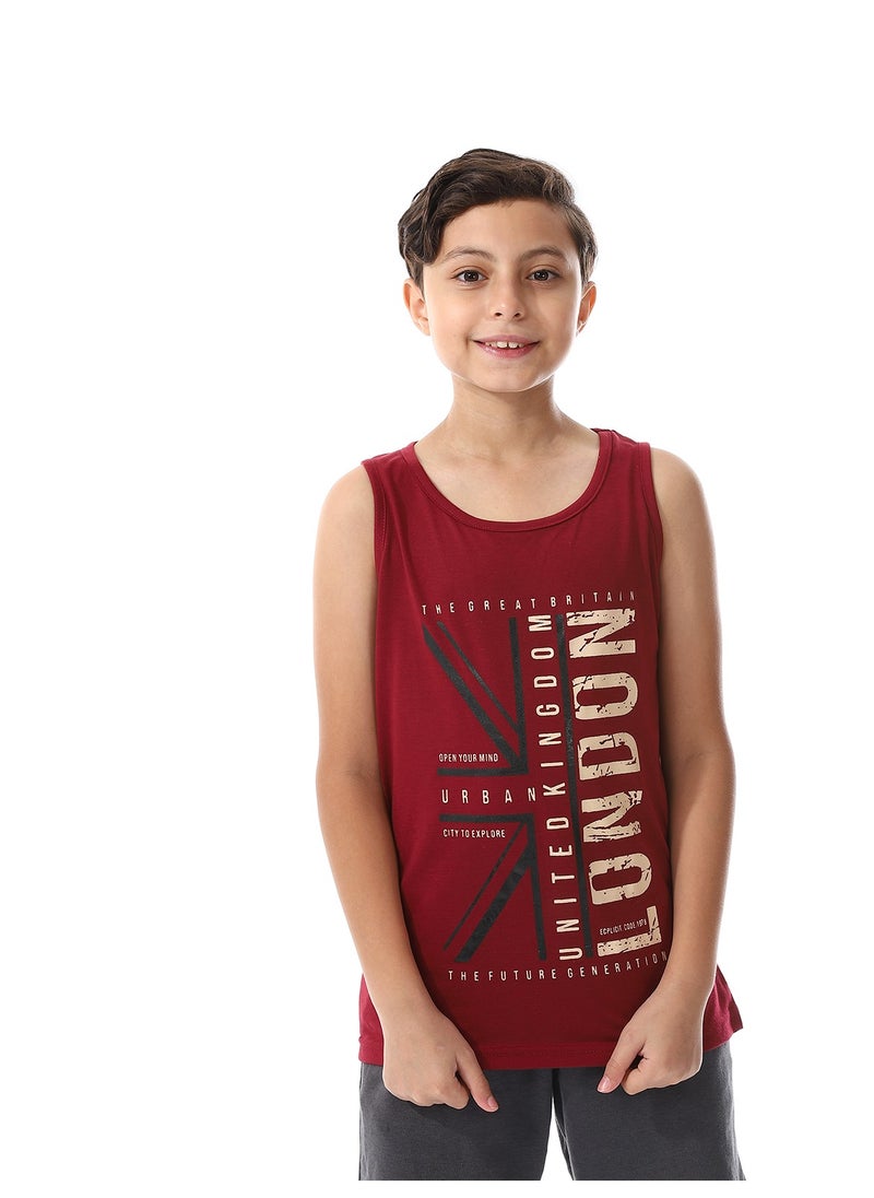 Caesar Front Printed Sportive Tank Top  - Image 1