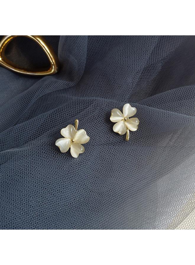 Silver Needle Real Gold Electroplated Zircon Pearl Bow Earrings Light Luxury High Sense Internet Celebrity Fashion Elegant Earrings 