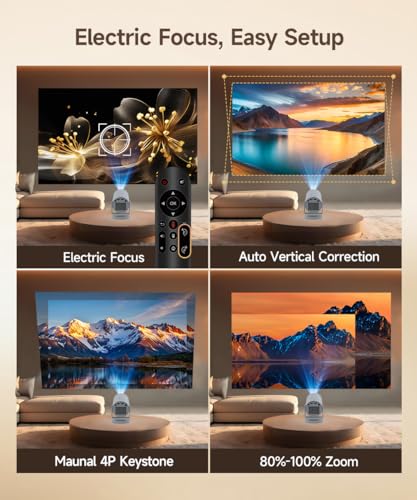 MAGCUBIC Electric FocusMagcubic Mini Projector 4K Support Smart Projector with WiFi 6 and Bluetooth 54 5W Soundbase Speaker 180 Rotation Portable Proyector for Home Theater - Image 3