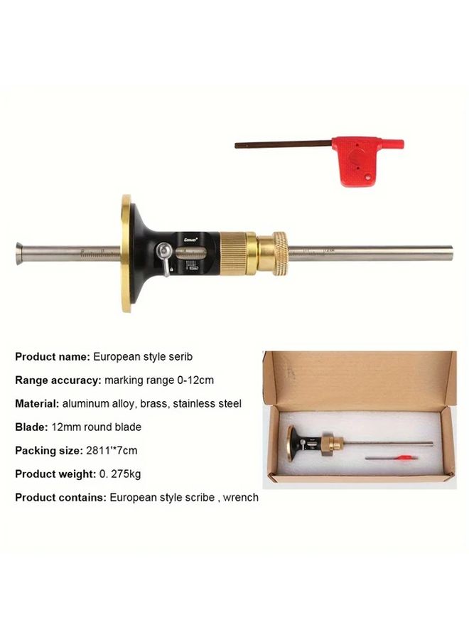 High Precision European Style Metal Scriber Black Ergonomic Handle For Woodworking - Image 5