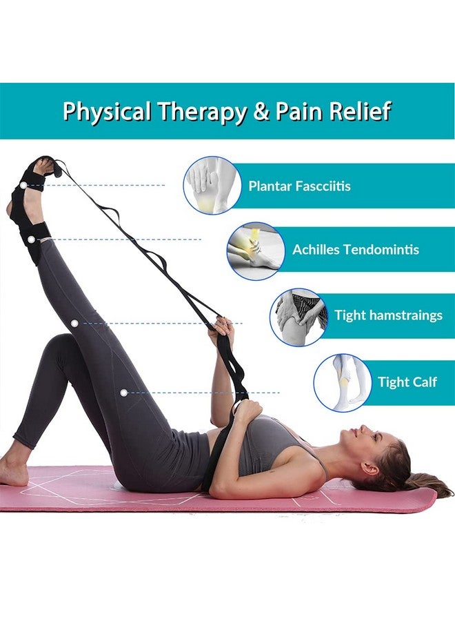 Proberos® Yoga Belt for Women Men, 5 Loops Yoga Strap for Stretching, Yoga Bands for Yoga Exercise Fitness Rehabilitation Ligament Ankle Joint Correction Hemiplegia Training - Image 2