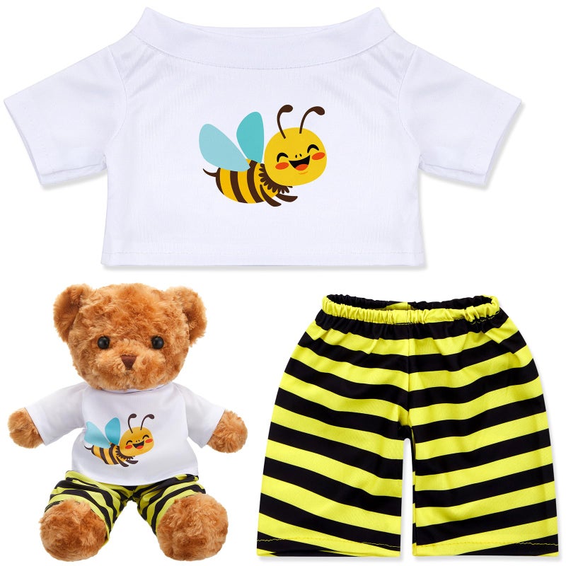 Skicuff 2 Pcs Bear Clothes Outfit Fit Most 1216 Inch Stuffed Clothing Cute Plush Doll Clothes Plushy Bear Pajamas for Stuffed Make Your Own Plush BearsBee StyleYellow and Black - Image 3