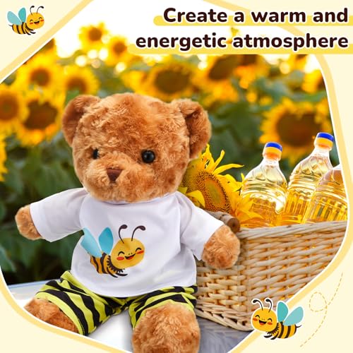 Skicuff 2 Pcs Bear Clothes Outfit Fit Most 1216 Inch Stuffed Clothing Cute Plush Doll Clothes Plushy Bear Pajamas for Stuffed Make Your Own Plush BearsBee StyleYellow and Black - Image 5