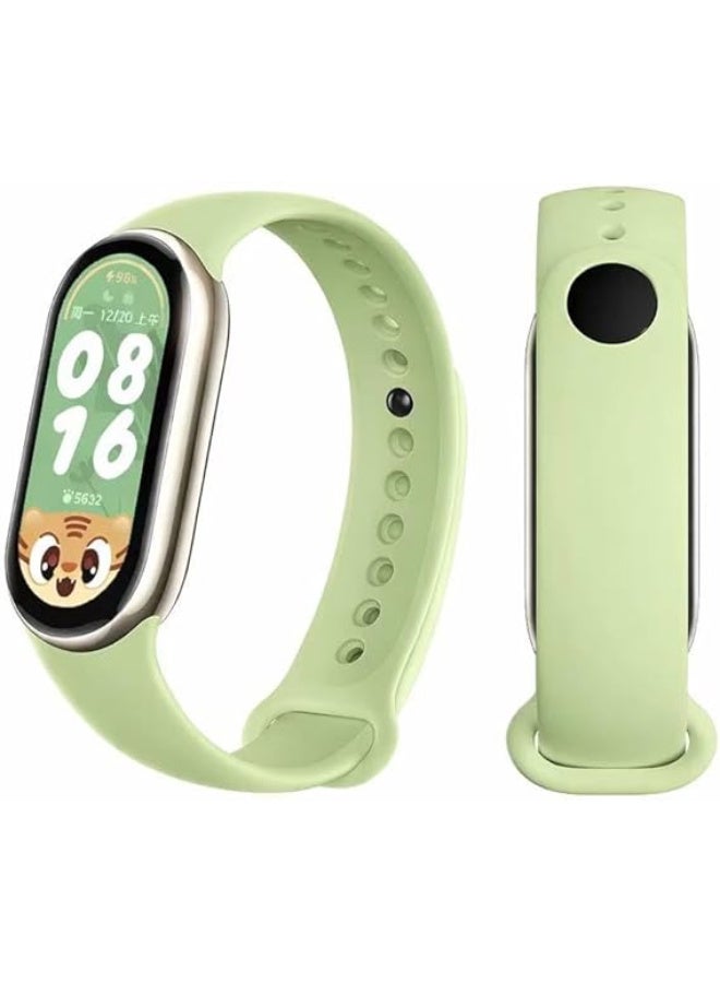 Band Compatible with Xiaomi Mi band 9/ Xiaomi Mi band 8 Replacement Strap, Silicone Skin-Friendly Wrist Strap Sports Wristbands for Women Men Xiaomi Band 8/9(Light Green) - Image 1